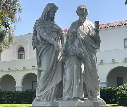 Statue of Mary, Joseph, and Jesus as a child
