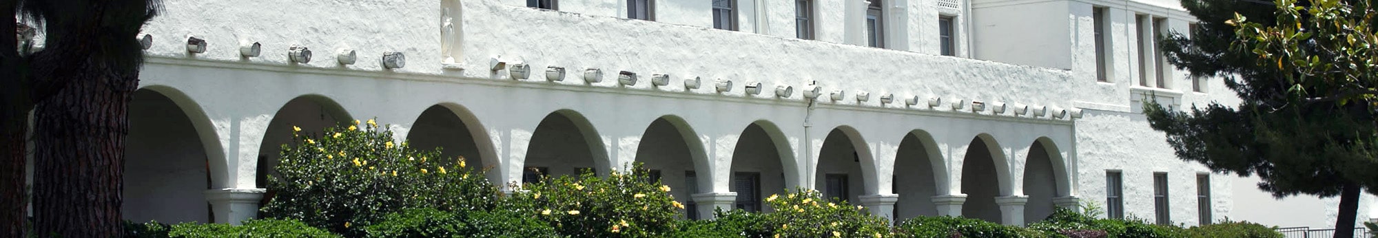 Side view of Nazarath School highlighting the arches