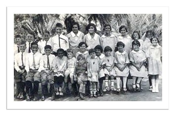 black and white photo of the kids in the 1924 orphanage