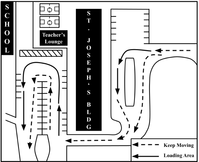 map of dropoff route at Nazareth School