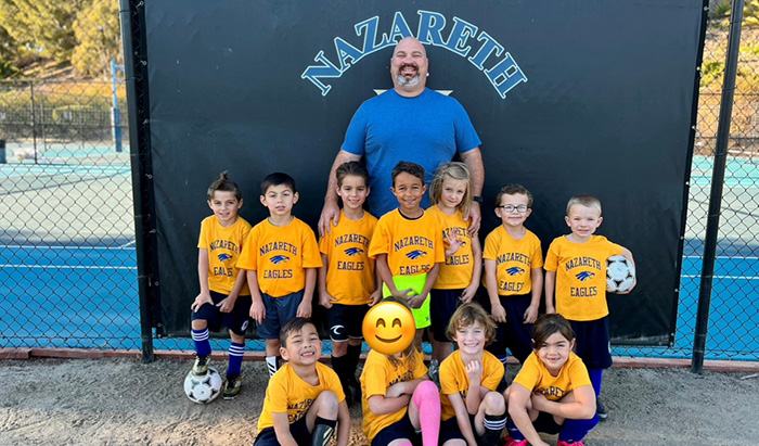 Nazareth Eagles soccer team and coaches
