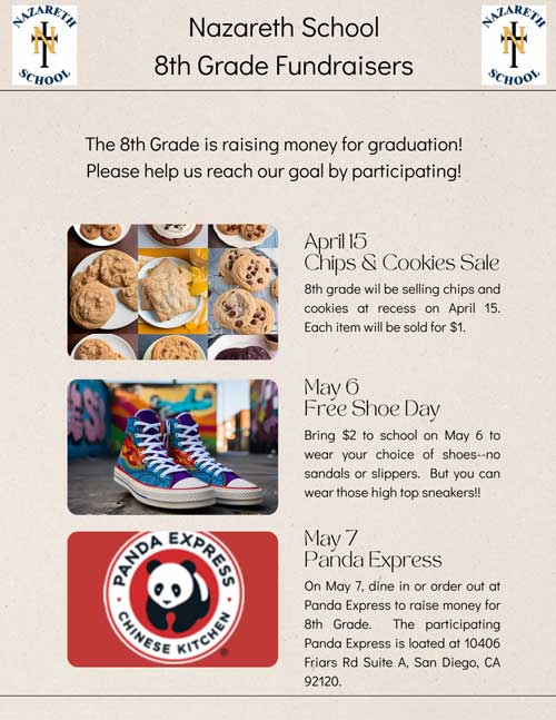 Eighth grade fundraiser flyer