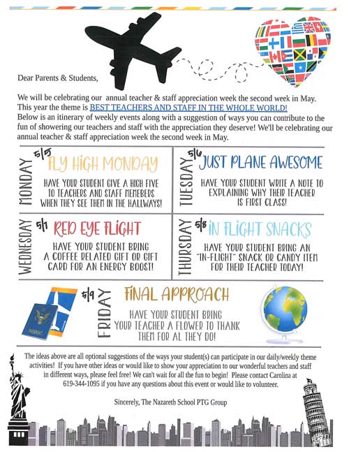 Teachers & Staff Appreciation Week flyer