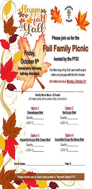 Fall Family Picnic Flyer