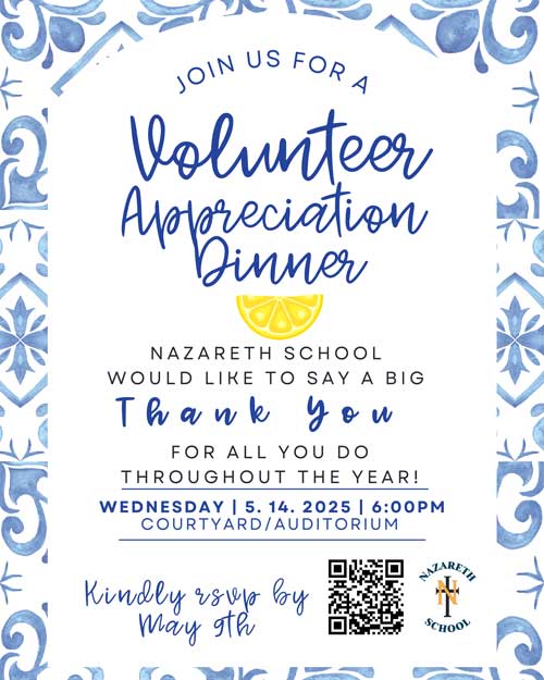Volunteer appreciation dinner flyer