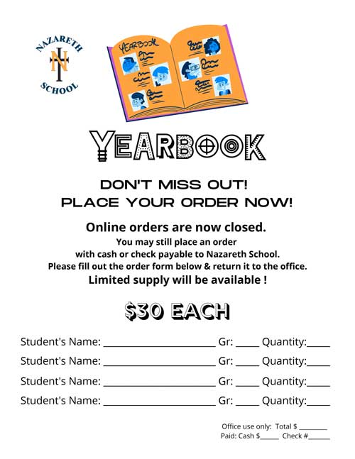 Yearbook Order flyer