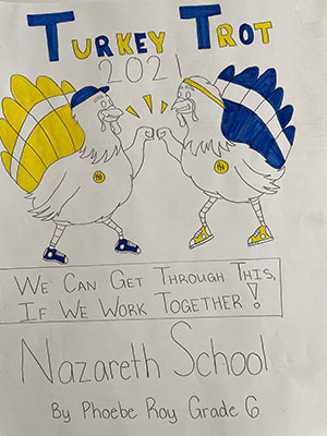 Close up the winning Turkey Trot design drawing