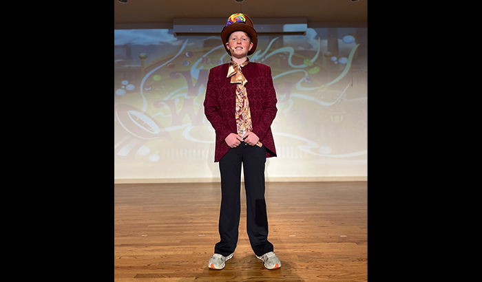 Student actor on stage