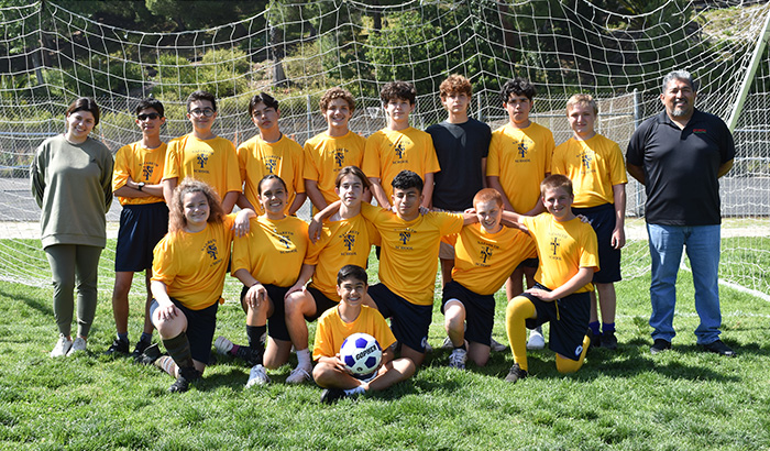 Varsity co-ed soccer team photo